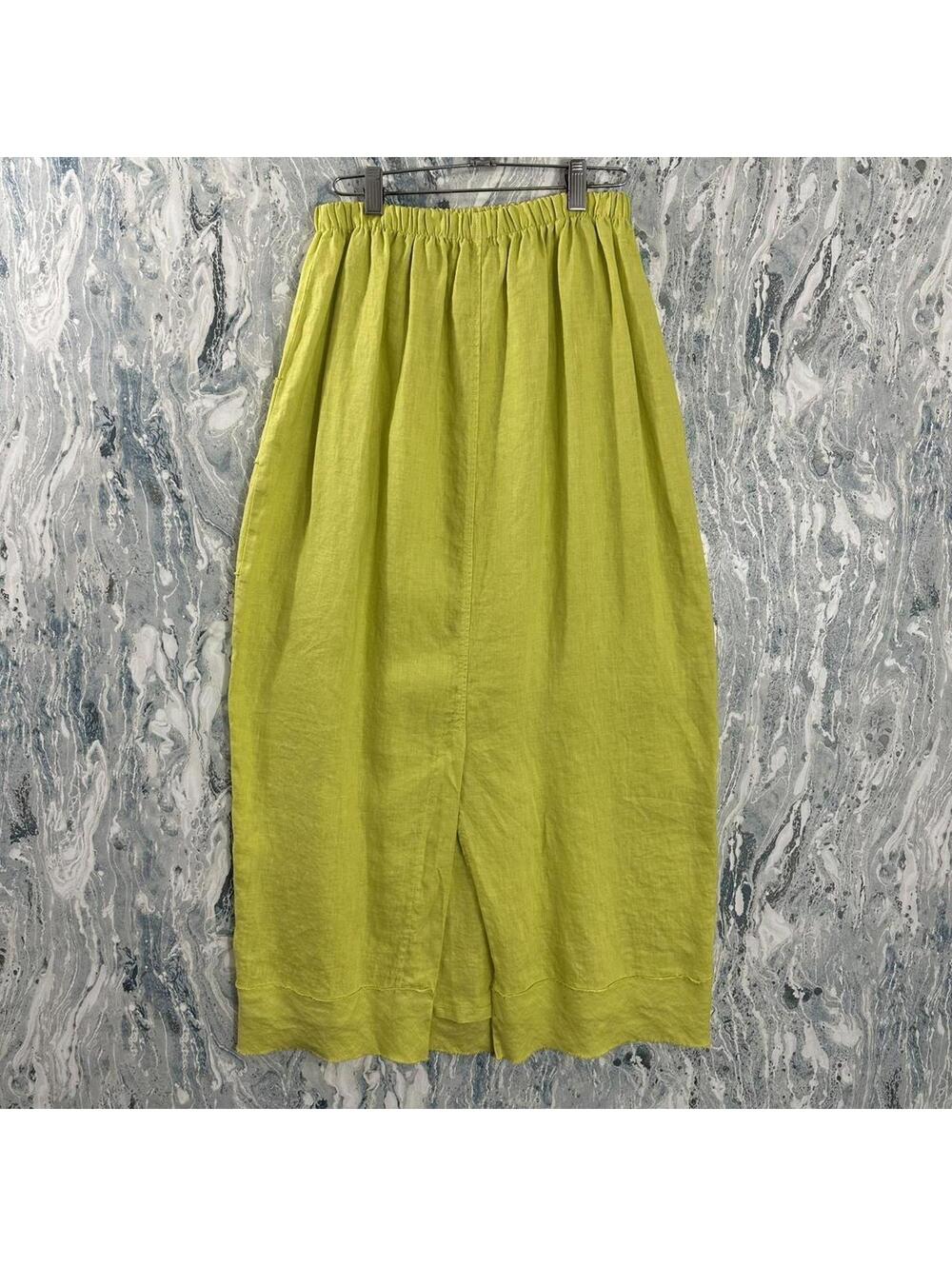 Designer Boho Lemonade Yellow Tiered Maxi Skirt (S) - Picture 7 of 7